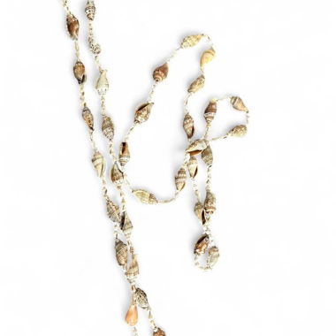 2 White and brown real shell necklaces