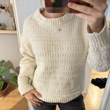 Pull en maille crème épais