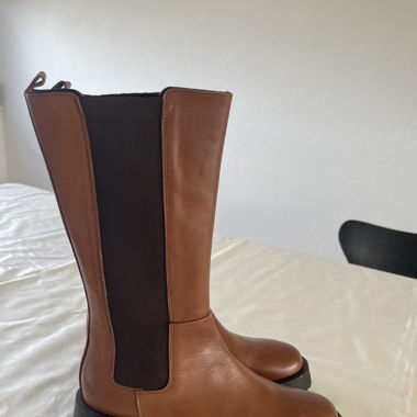 Original Italienische Stiefeletten Braun Leder