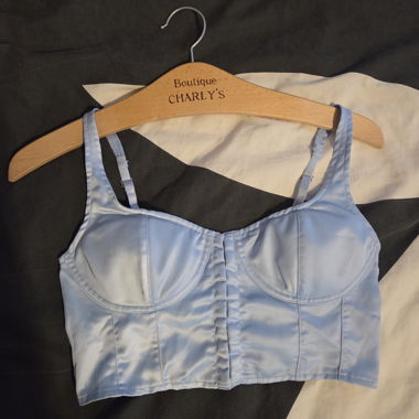 Corsetto azzurro in raso
