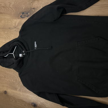 Black hoodie with logo