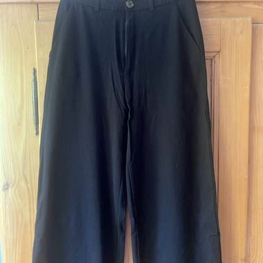Black wide-leg fabric trousers Even&Odd