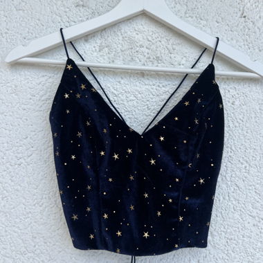 Top in velluto con stelle