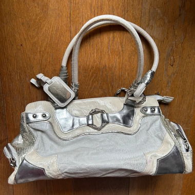 Vintage Silber-Weiss-Tasche