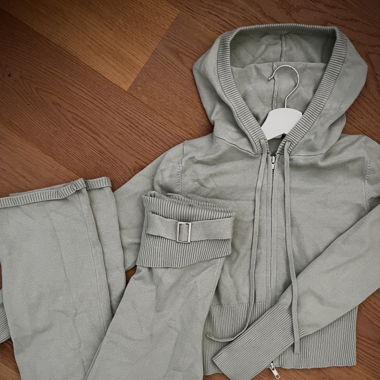 Zweiteiliges Feinstrick-Set in Mintgrün