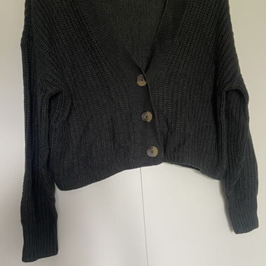 Dark Green Knit Cardigan