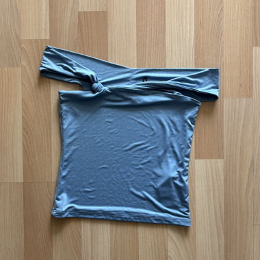 Blue Open-Shoulder Top