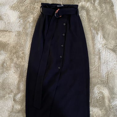 Sandro black midi skirt with belt 