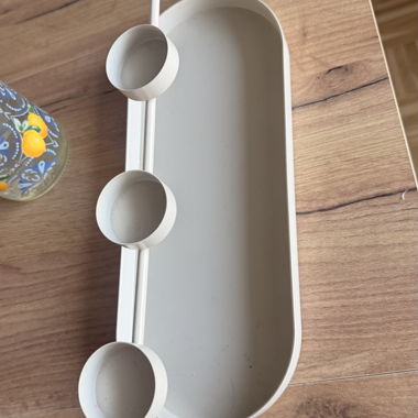 Beige candle holder