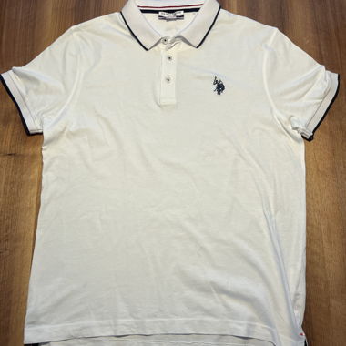 US Polo Assn. Poloshirt Grösse L Weiss mit Design