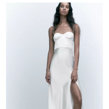 Satin-Kleid weiss