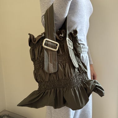 Borsa a tracolla designer Jill Bloch kaki