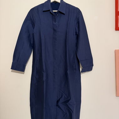 COS blouse dress in dark blue
