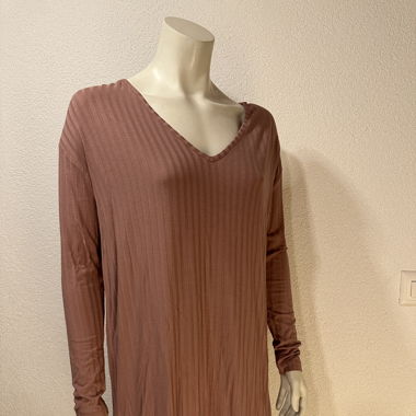 Basic-Rippkleid in Mauve