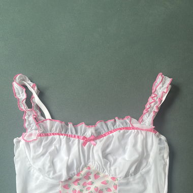 Cute crop top with strawberry print
