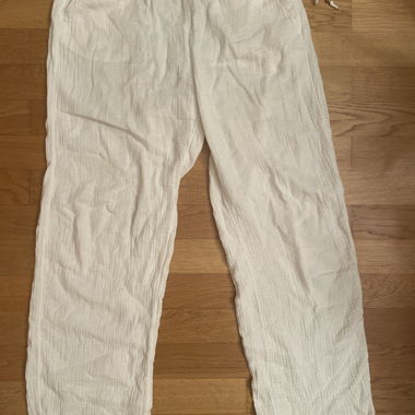 Pantalone casual bianco leggero, tessuto Nuscheli