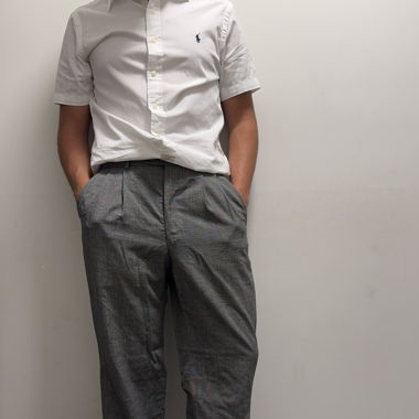 Grey, Black Cloth Pants/Stoffhose Grau, Schwarz