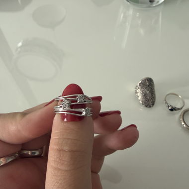 925 silver ring with zirconia, size 52
