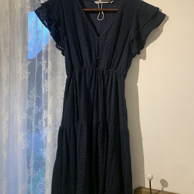 Navy Blue Lace Dress