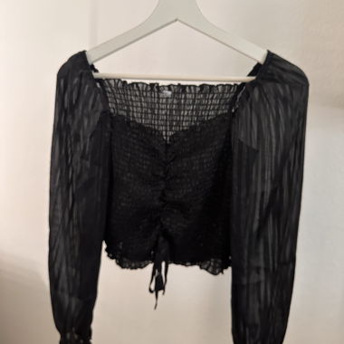 Black blouse with long sleeves