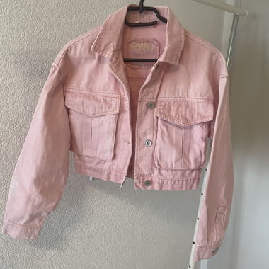 Giacca di jeans cropped rosa