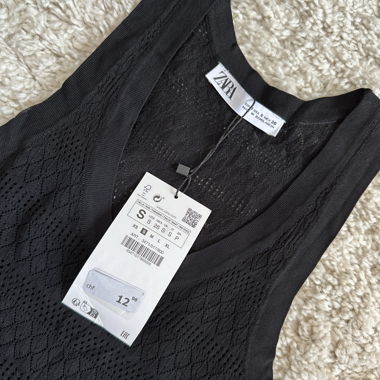 Zara Black Vest Top Size S *Brand New*