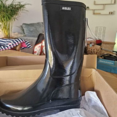 Botte de pluie Aigle Vernis noire