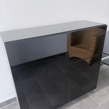 Black display cabinet