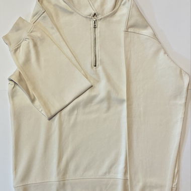 Zara Basic Herren Pullover Weiss Grösse L-Half-Zip