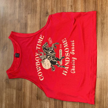 Red cowboy top