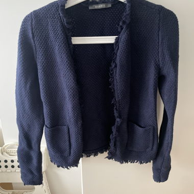Cardigan lavorato a maglia Esprit navy con frange