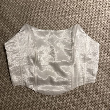 White Satin Bustier Top