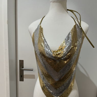 Silver Gold Disco Bling Top