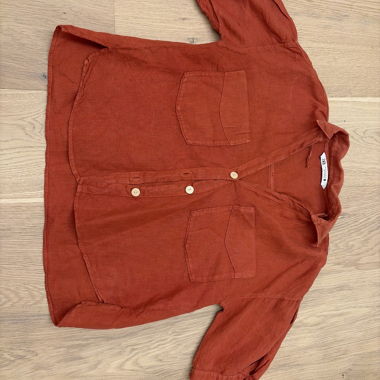 Zara red hooded shirt