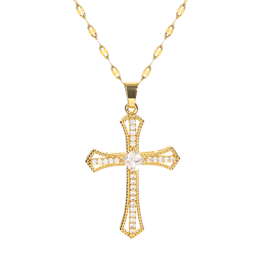 Kreuz Halskette (fabrikneu) golden