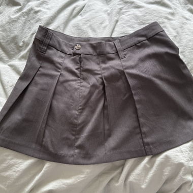Grey Pleated Skirt