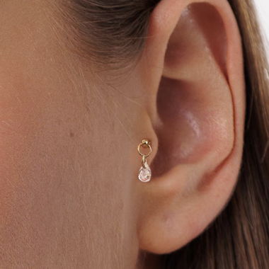 Piercing acier inoxydable argenté avec pierre
