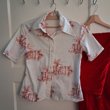 Rote Samthose (Schlaghose), original 1970's 