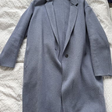 Cappotto in lana blu