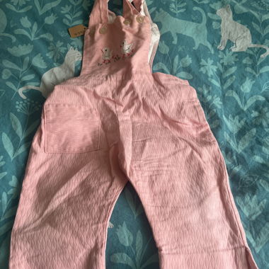Pink girls' dungarees