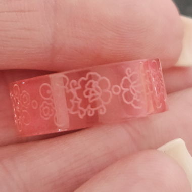 Mood Add-on in pink polymer/flowers, size 52
