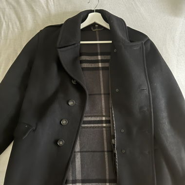 Manteau BURBERRY homme en laine noire, épais