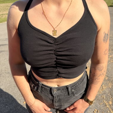 Ripped Cross-Back Crop Top Double Pack