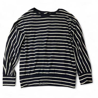 T-shirt à manches longues rayé bleu/blanc
