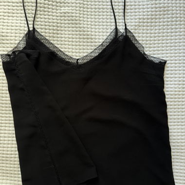 ZARA BASIC schwarzes Spitzentop