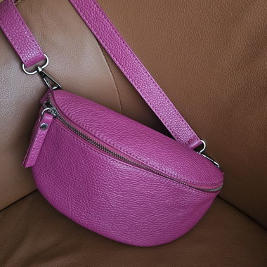 Borsa in pelle Zwillingsherz in rosa intenso – come nuova