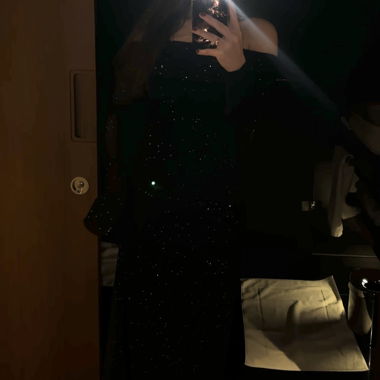 EVENING DRESS - BLACK WITH GLITTER