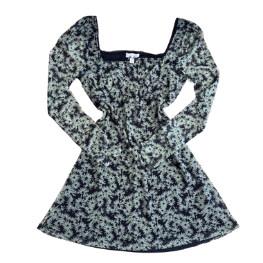 ROBE COURTE EN MAILLE FLEURIE NOIRE ET VERT TOPSHOP