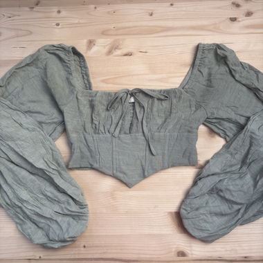 Green Puff-Sleeve Top