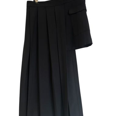 Zara Pleated Skirt in Night Blue